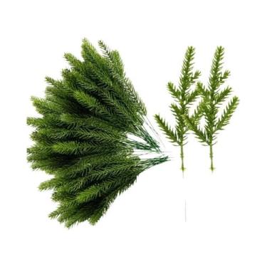 Imagem de Galhos De Agulhas De Pinheiro Artificiais Verdes 5-20 Peças DIY Guirla