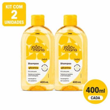 Imagem de Kit 2 Shampoo Glicerina João e Maria Bebê Cimed 0+ meses 400ml