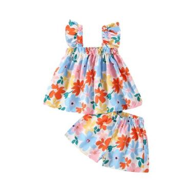 Imagem de Conjunto De Roupas De Verão Para Bebê Menina Com Estampa De Flores Col