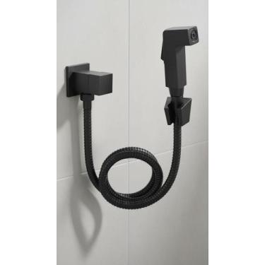 Imagem de Ducha Higiênica Quadrada Preto Fosco Metal 1/4 Volta - Congratulations