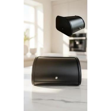 Imagem de Porta Pães em Aço com Tampa Basculante Preto - Congratulations Store