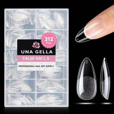 Imagem de Unhas Postiças UNA GELLA Gel Médio Amêndoa Meio Fosco 312pcs