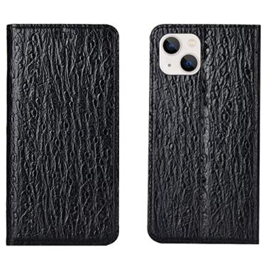 Imagem de LAHappyL Capa carteira para iPhone 13 Pro Max/13 Pro/13/13 Mini capa de couro legítimo com suporte para cartão e fecho magnético, capa protetora à prova de choque, preta, 13 de 6,1 polegadas