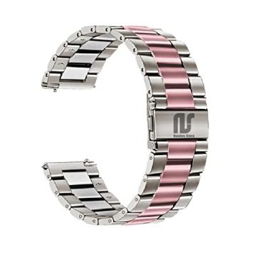 Imagem de Pulseiras NSmart compatíveis com Amazfit GTR 47MM / GTR 2 / GTR 2e / GTR 3 / GTR 4 (Prata com rose pink)