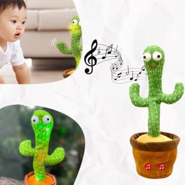 Imagem de Cacto Dançante Bluetooth Falante Tik Tok Toca Música Repete Fala Brinquedo Led