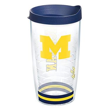 Imagem de Tervis Feito nos EUA com paredes duplas University of Michigan UM Wolverines copo isolado mantém as bebidas frias e quentes, 473 g, ártico