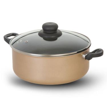 Imagem de Caçarola Antiaderente Creme e Preta 16 cm - Alumínio Brasilar