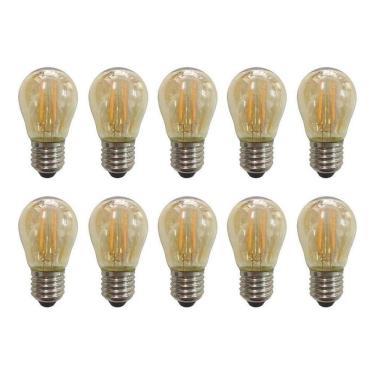 Imagem de Kit 10 Lâmpada Filamento Led G45 Vintage Retro Carbono Ambar