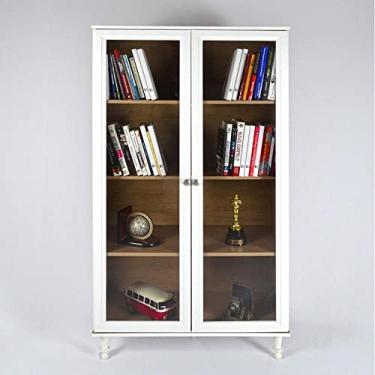Imagem de Estante Para Livros Ditália 2 Portas Vidro E-957 Cor:branco