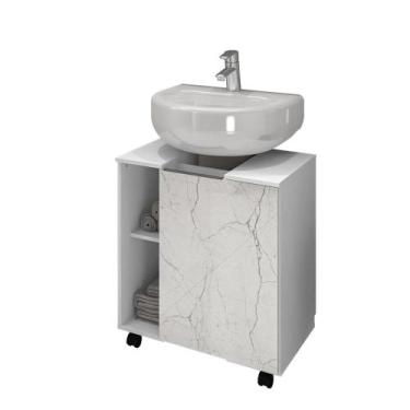 Imagem de Gabinete Para Banheiro Pequin Bechara Branco Carrara Banheiro - Móveis