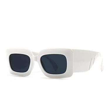 Imagem de Óculos de Sol Quadrado Masculino Feminino Óculos de Sol Padrão Viagem Vintage Retro Óculos Óculos Feminino UV400 Gafas De Sol,branco,A
