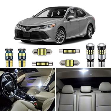 Imagem de AUTOGINE Kit de luzes interiores de LED branco 13 peças para Toyota Camry 2012 2013 2014 2015 2016 2017 2018 2019 Super Brilhante 6000K Interior Lâmpadas LED Pacote + Ferramenta de instalação