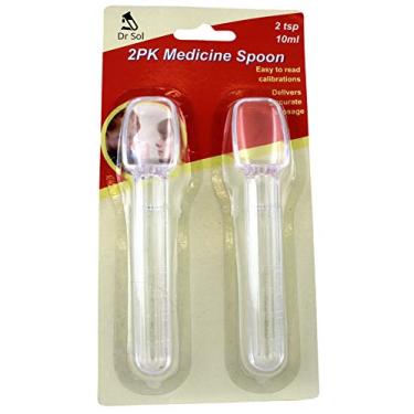 Imagem de Dependable Industries inc. Essentials - Conjunto de 2 colheres de medicamento calibradas Transparentes (10 ml)