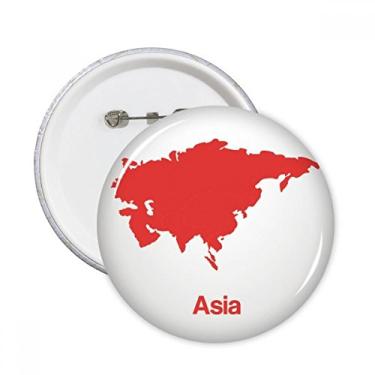 Imagem de Ilustração de mapa da Ásia vermelho padrão alfinetes redondos emblema botão decoração acessório 5 peças