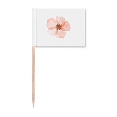 Imagem de Flor rosa aquarela Art Deco presente moda palito bandeiras marcadoras decoração de festa
