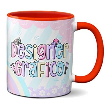 Imagem de Caneca Designer Gráfico Profissão Presente Criativo (Vermelha)