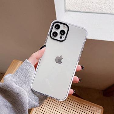 Imagem de Capa de telefone à prova de choque pára-choque para iphone 14 13 12 11 pro x xs xr max 7 8 plus se multicolorido amor coração macio tpu tampa traseira transparente, tpu branco claro, para iphone 14pro