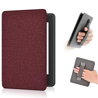 Imagem de A capa protetora com alça de mão é adequada para Kindle Paperwhite 11ª geração, capa protetora de tecido com ativação automática - função de dormir