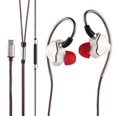 Imagem de Linsoul 7Hz Salnotes Zero Fone de ouvido intra-auricular com driver dinâmico de 10 mm HiFi IEM com diafragma de metal composto e placa frontal de aço inoxidável Cabo OFC de 2 pinos destacável