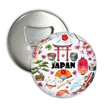 Imagem de Abridor de garrafa redondo Japonês bonito estilo japonês, broche de ímã, broche de botão, 3 peças