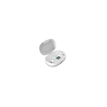 Verdadeira Auscultadores sem fios Bluetooth 5.0 + edr Earbuds tws com Mic In-ear fones de ouvido estéreo Twins Sports Headset carregamento Box Battery Digital Display Branco