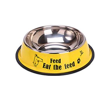 Imagem de Tigela de aço inoxidável PET LIFT Petlift para cães e gatos, amarelo PP
