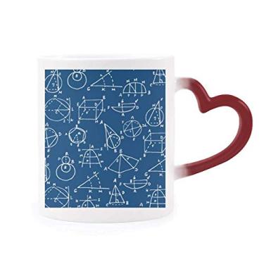 Imagem de Caneca com ângulo geométrico, ciência matemática, sensível ao calor, caneca vermelha que muda de cor
