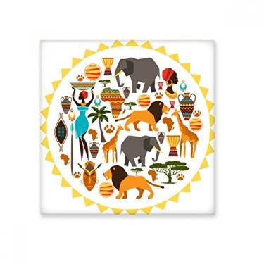 Imagem de Azulejo de cerâmica africana selvagem Animais Selvagens África Pedra adorna tijolo vitrificado