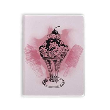 Imagem de Caderno de sorvete de cereja, chocolate, picolé, capa de goma