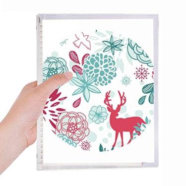 Imagem de Caderno de folhas soltas com ilustração de animais, flores de veado e diário recarregável