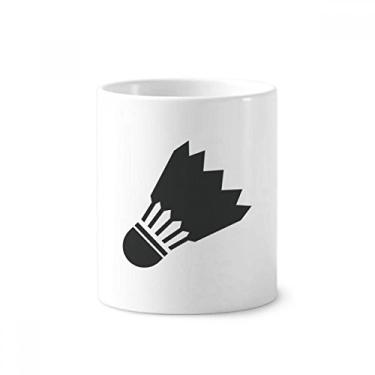 Imagem de Badminton Sport Simple Geometria Padrão de Escova de Dentes Caneca, Suporte de Cerâmica