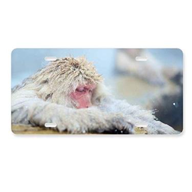 Imagem de DIYthinker Placa de licença para fotografia de animal de macaco, acessório de aço inoxidável para decoração de carro