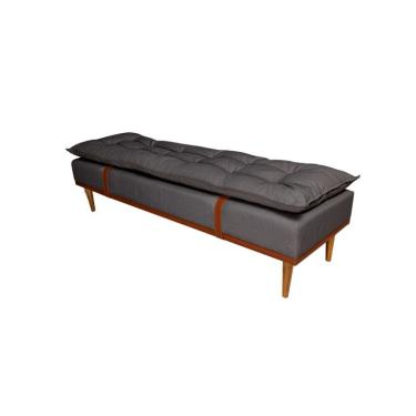 Imagem de Banco | Banqueta 2 Lugares Drop Cinza e Imbuia 140 cm