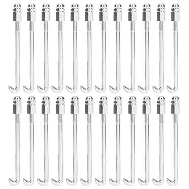 Imagem de Yencoly Suportes de gancho Banjo, conjunto de porcas Banjo Acessórios 24 peças de ganchos Banjo Prata Metal Cromado Peças Acessórios para Instrumentos Musicais Suportes de gancho