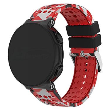 Imagem de Pulseira Militar Camuflada compativel com Relogio Forerunner 235 220 230 620 630 735XT - Marca LTIMPORTS (Vermelho)