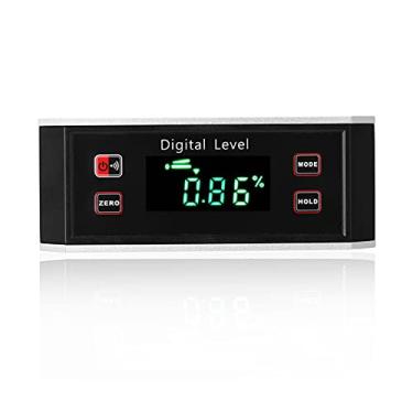 Imagem de Chusui Portátil 4 * 90 ° IP54 à prova d'água Nível à prova de poeira de alta precisão Angle Finder Transferidor digital Inclinômetro Nível digital Display LCD Medição absoluta/Medição relativa Fu QL