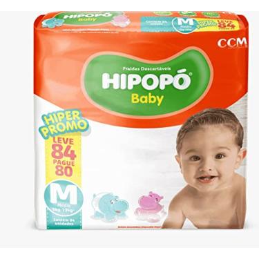 Imagem de Kit 2 Pacotes Fralda Descartável Infantil Hipopó Baby Hiper M Médio