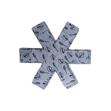 Imagem de Protetores de panela e panela, conjunto de 12 e 3 tamanhos diferentes, divisores de panela para evitar arranhões, separador de panelas e proteger superfícies de empilhamento de vidro, panelas - impressão cinza