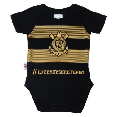 Imagem de Body Corinthians Estampa Dourada Bebê Time Oficial Revedor