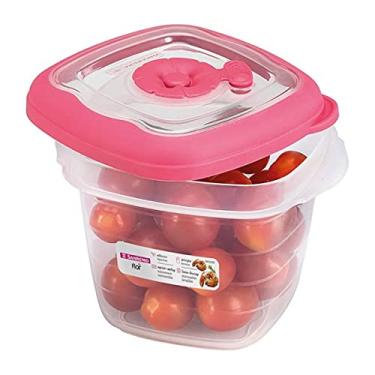 Imagem de Sanremo - Pote Hermético Plástico Quadrado de 450ml, Linha Flor