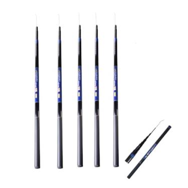 Imagem de Kit 5 Vara de Pesca Telescópica em Fibra de Vidro com Capa Protetora,de Mão Retrátil Caniço com 3 Metros a 5 Metros (Azul, 4,0M)