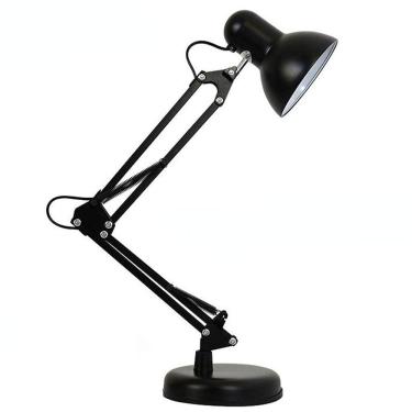 Imagem de Luminária Articulada Escritório Leitura Base Mesa Pixar Suporte Garra Articulável 220v Preto CBRN20539