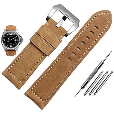 Imagem de Niziruoup Pulseira de couro para Omega, Swatch, Rolex, Seiko, Samsung Galaxy Watch de 20 mm, pulseira de substituição de couro de grão superior para homens e mulheres