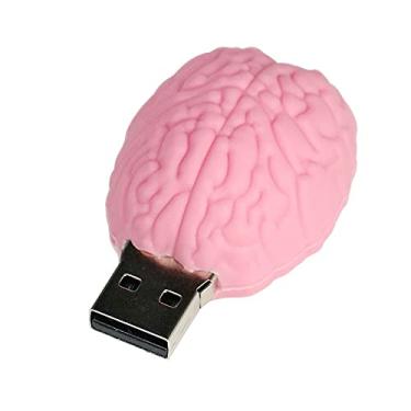 Imagem de 16 GB Brain Model USB 2.0 Flash Drive Memory Stick Stitch Pen Drive Armazenamento de Dados Pen Drive USB Jump Drive (Rosa)
