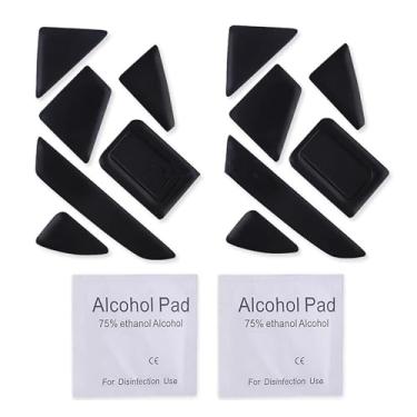 Imagem de DAGIJIRD Tapetes de pés de mouse com bordas curvas arredondadas para mouse Razer Basilisk Ultimate sem fio, 2 conjuntos