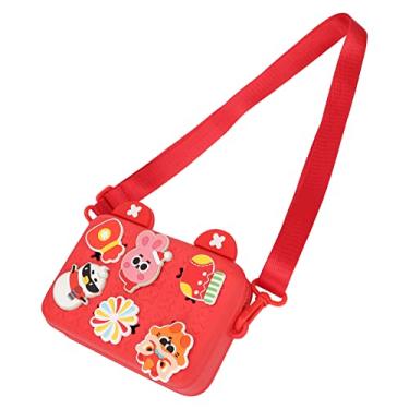 Imagem de Capa para Câmera Infantil Compatível Com a Maioria Dos Brinquedos para Câmera Infantil, Câmera de Vídeo Infantil e Acessórios para Decoração de Desenhos Animados DIY Bolsa para (Vermelho)