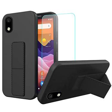 Imagem de Capa para celular ZTE 579 Z5156CC / ZTE Blade A3 2020, protetor de tela de vidro temperado oculto com suporte telescópico/suporte, à prova de choque, capa protetora de silicone TPU para ZTE 579