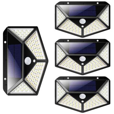 Imagem de Luminaria Solar Sensor Movimento Andarela 100 Leds Kit 4 Unid