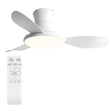 Imagem de Ventiladores De Teto Modernos Com Luzes, Ventilador De Teto Pequeno Com Luz, Ventilador De Teto Com Controle Remoto, Para Sala De Estar Do Quarto Do Pátio (Color : Style 1, Size : 36in)
