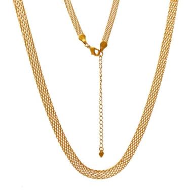 Imagem de Colar Gargantilha Choker Feminino de Malha Italiana Folheada A Ouro 18K Softjoias